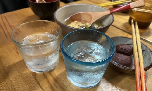 okinawa-town-awamori-glasses glasses of awamori on table