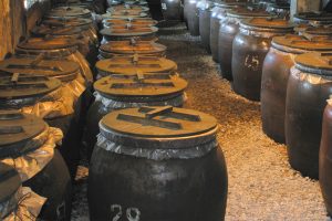 untiku_tubo Barrels of Awamori shochu liquor