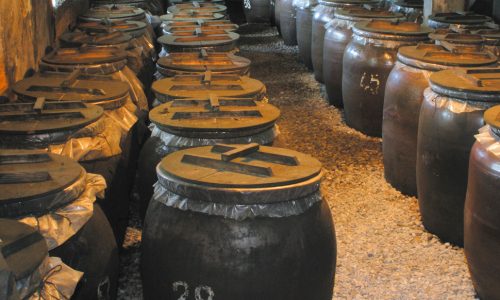 Barrels of Awamori shochu liquor